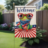 Spring Summer Garden Flag 12x18 Inch Patriotic Highland Cow American Flag Floral Farm Animal Design Outdoor Yard Porch Lawn for Seasonal Farmhouse Country Home Decor