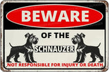 Beware Of The Dog Schnauzer Sign Aluminum Metal Tin Signs Outdoor Yard Sign Warning Sign For Fence Yard Home Kitchen Farm Garden Wall Decor 8x12 Inch