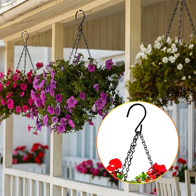 TAORISH 6 Pack 9.5 Inch Hanging Chain for Bird Feeders, Planters, Lanterns, Wind Chimes, Billboards, Chalkboards and Ornaments (Black)