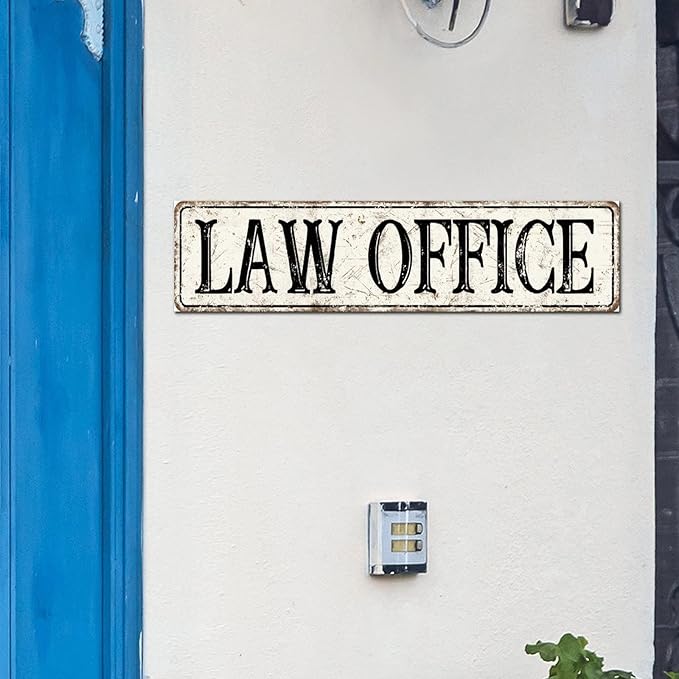 Madcolitote Retro Law Office Wood Sign Law Office Custom Street Sign Rustic Wooden Wall Art Farmhouse Wall Decor Kitchen Home Decor Signs Wall Hanging Sign Housewarming Gift 6x24in