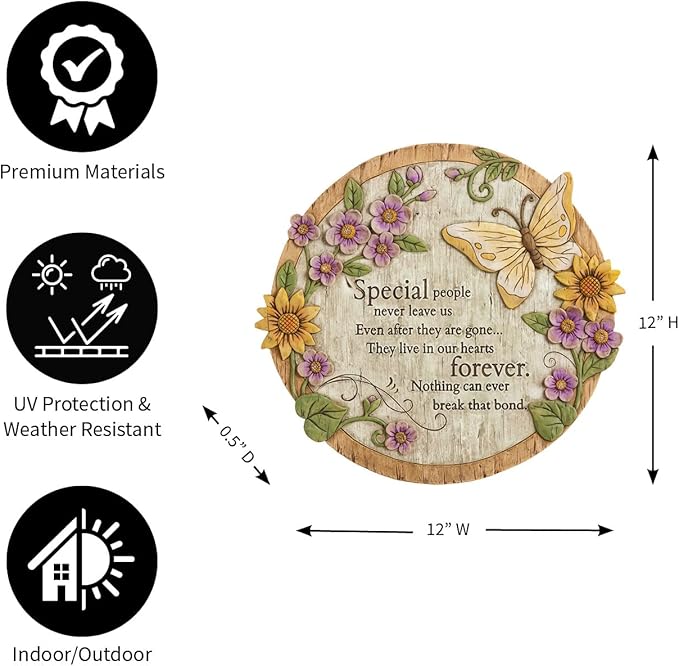 Evergreen Garden Special People Never Leave Us Garden Memorial Stone | Outdoor Safe | 12-Inch | Remembrance Gift | Decor for Homes, Lawn and Garden