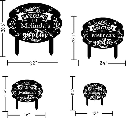 Personalized Metal Garden Sign with Stake, Custom Garden Decor for Outdoor, Custom Family Name Sign, Patio Decorations, Lawn Art, Farmhouse Decorative, Housewarming Gift (CstmDesign10)