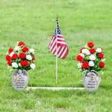 Cemetery Flowers for Grave Angel and Cross Cemetery Cemetery Memorial Vase, Cemetery Flower Grave,2-Piece Angel Cemetery vase with Iron Spikes,Garden Decoration Memorial Gift for Lost Love (1white)