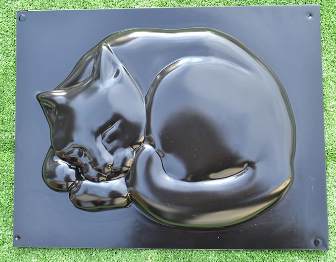 SvitMolds Concrete Mold DIY Cat Stepping Stone Mould Plaster Concrete Sleeping Cat Garden Path Patio or Yard Size14,6" x10,9 x1,6 S03