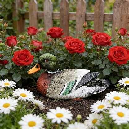 Outdoor Duck Statues: Resin Decor-Realistic Floating Mallard Ducks, Waterproof for Pond, Garden, Patio Ornaments, Ideal for Pool Backyard Lawn Decoration and Cake Toppers.