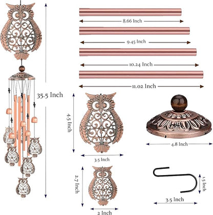 Wind Chimes for Outside- Owl，Owl Gifts for Women Men，Metal Wind Chimes Memorial for Outside/Indoors, Lawn, Patio, Home, Porch, Yard Decor, Garden Decorations