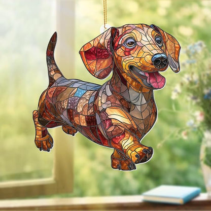 Acrylic Dog Christmas Ornament 2025 – Dachshund Gift for Lovers, Pet Memorial Keepsake, Cute Puppy Tree Decoration, Clear Acrylic Hanging Ornament for Pet Owners, Stocking Stuffer for Dog Mon, Sun-35