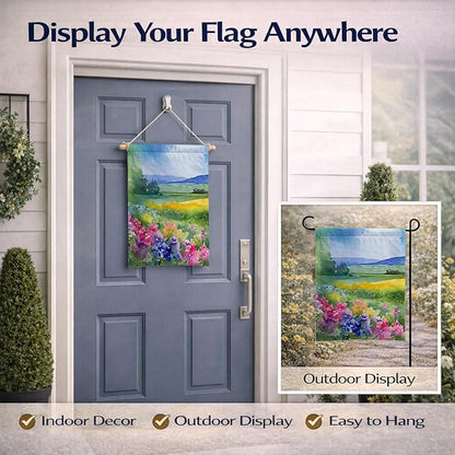 Caroline's Treasures Massachusetts Mayflowers in Watercolor Garden Flag Mailbox Flag Decorative Yard Flag Banner Outside Patio Artwork Yard Flower Beds, Garden Size, Multicolor