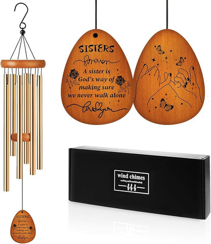 Gifts for Sister Women Best Friend Bestie Aunt Nana Friendship - Birthday Mothers Day Christmas Thanksgiving Wedding Graduation Valentines Day Thank You Gift Ideas Wind Chimes