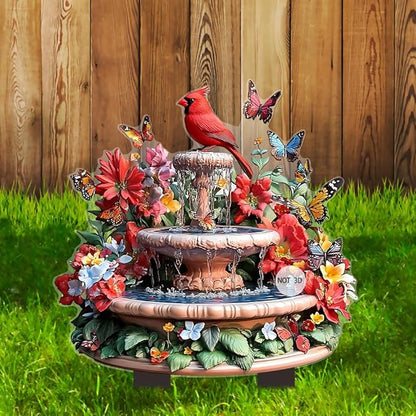 Hummingbird Flowing Water Garden Stake Decor, Butterfly Acrylic 2D Garden Decoration,Sculptures Ornament Garden Accessories for Outdoor Indoor Yard Lawn Pot Plants (Style B)