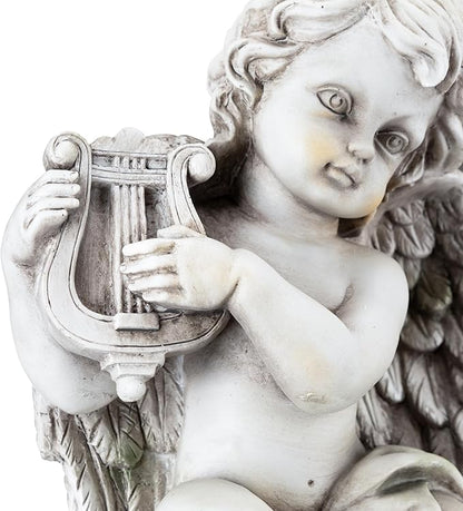 Northlight 14.75" Set of 2 Cherub Angels with Instruments Outdoor Garden Statues