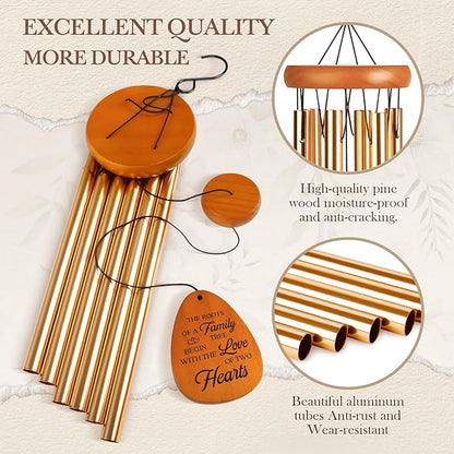Leebbsin 50th Wedding Anniversary Wind Chime, Happy 50th Anniversary Romantic Gifts for Couple, Parents, Wife, Husband, Friends, Golden Anniversarys Keepsake Gifts Ideas