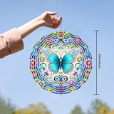 10 Inch Butterfly Wind Spinner, 3D Metal Hanging Kinetic Wind Rustproof Sculpture Gift for Garden Yard Lawn Balcony Window Porch Outdoor Decor, Women Mom Mothers Day