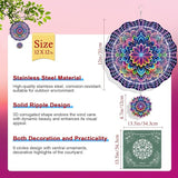 Rngmsi Mandala Wind Spinner Gifts for Women, Mandala Hanging Wind Spinners Outdoor Gifts for Mom Men Grandma, 3D Stainless Steel Metal Yard Decor for Garden Patio Lawn (12 X 12 Inches)