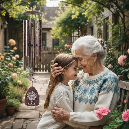 Nana Gifts Wind Chimes - Metal Hummingbird Windchimes with Card Indoor Outdoor Hanging Decor Best Grandma Gift from Grandkids for Appreciation Grandparents Day Christmas New Year Birthday