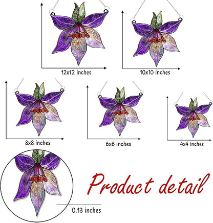 Clematis Flower Acrylic Suncatcher, Flower Suncatchers for Window Hangings, Stained Glass Effect Garden Decor, Gift for Mother's Day, Mom, Grandma, Wife, Women