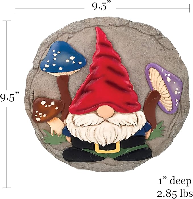 Spoontiques - Garden Décor - Gnome Stepping Stone - Decorative Stone for Garden