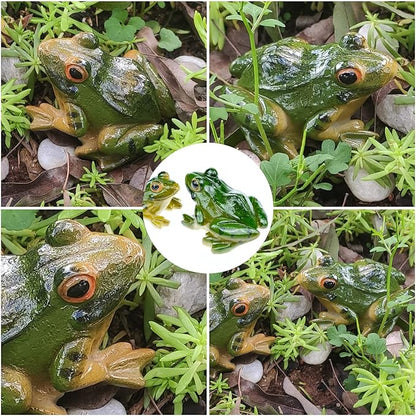 4 PCS Miniature Frog Statue, Outdoor Garden Figurines Decoration, Mini Cute Figures for Patio Yard Micro Landscape Fairy Garden Ornaments