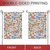 Hello Fall Garden Flags 12x18 Double Sided, Small Vintage Floral Yard Flag for Farmhouse Front Porch Lawn Outdoor Holiday Decor