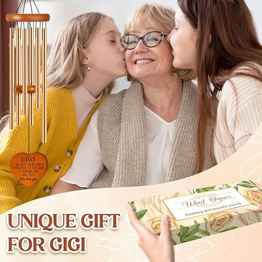 Gigi Gifts for Grandma, Gift for Gigi Wind Chimes, Birthday, Mothers Day, Retirement, Thanksgiving Gifts from Grandchildren Grandkid, Best Grandma Gift