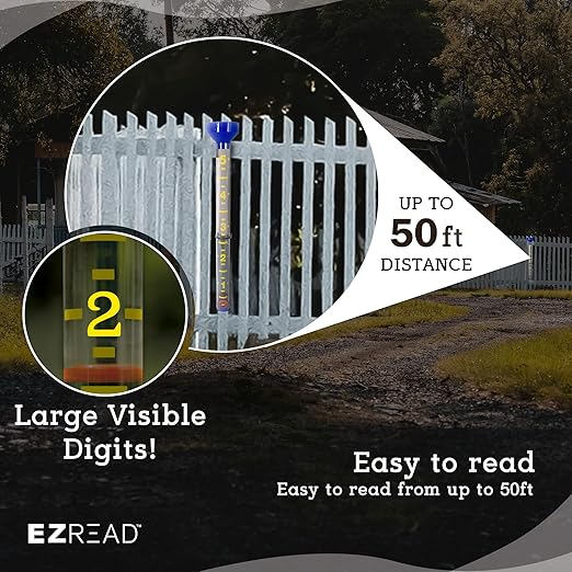 Headwind EZRead 26” Giant Professional Outdoor rain Gauge, USA Made Heavy Duty All Weather Freeze Proof mountable with Float, Dark Blue (820-0020)