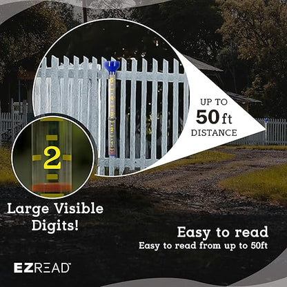 Headwind EZRead 26” Giant Professional Outdoor rain Gauge, USA Made Heavy Duty All Weather Freeze Proof mountable with Float, Dark Blue (820-0020)