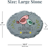 Let's Make Memories Personalized Garden Décor - Custom Garden Stone - Keepsake - for Mom or Grandma - for Her - Laser Engraved - Durable Resin - Small Stone - Polka Dot Bird Design