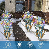 Homight Solar Metal Agave Butterfly Flower Stick Garden Sculpture - Outdoor Christmas Lights With Swaying Butterfly Sunflower - Solar Outdoor Gift (3 PCS Blue)