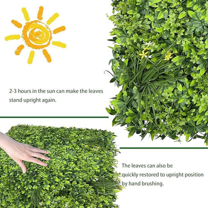 ODTORY Artificial Plant Wall Roll: 60 X 120 in (50 sqft) UV-Anti Ivy Privacy Fence Screen Faux Greenery Panels Backdrop Boxwood Ivy Vine Leaf Hedge for Indoor Outdoor Green Decor