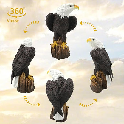 Bald Eagle Statue, Indoor Outdoor Animal Sculptures, Christmas Animal Decoration for Patio Porch Yard, Home Garden Desk Office Decor Art Figurine Ornament