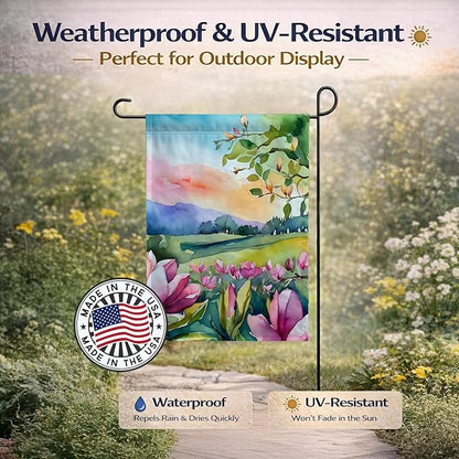 Caroline's Treasures Louisiana Magnolias in Watercolor Garden Flag Mailbox Flag Decorative Yard Flag Banner Outside Patio Artwork Yard Flower Beds, Garden Size, Multicolor