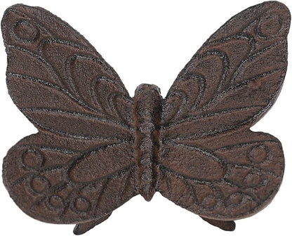 BRASSTAR Cast Iron Butterfly Statue Art Decor for Garden, Lawn, Yard, Patio, Farmhouse, Pond, Backyard, Office Desk Paper Weight Decoration 3.3''(L) Brown TQGJPT837