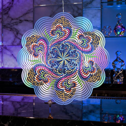 Mandala Gifts for Mom, Moms Wind Spinners, Mother's Day Best Gift for Mom, Mother Birthday Gift from Daughter Son, Love Reminder Gifts for Mother's Day, Garden Decor Gifts for Outside,Purple,12in
