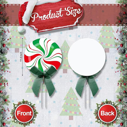 30 Pcs Christmas Outdoor Yard Signs Candy Decorations Outdoor Christmas Decorations Xmas Yard Lollipop Candy Hanging Ornaments Stakes Holiday Garden Sign Cardboard for Party Porch Lawn Walkway Decor