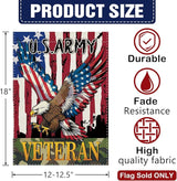Dyrenson 4th of July Patriotic Bald Eagle Decorative Garden Flag, America USA Army Veteran Yard Outside Home Decoration, American Burlap Outdoor Small Decor Double Sided 12 x 18