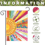 Summer Sun Garden Flag Colorful Boho Sunshine Yard Flags Inspirational Artistic Outdoor Decor for Front Yard Lawn Patio Porch Bright Floral Seasonal House Banner Double Sided 12x18 Inch
