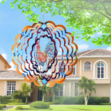 Wind Spinners, Gifts for Women Mom Grandma Wife, 12 inch 3D Stainless Steel Hanging Wind Spinner, Metal Kinetic Wind Sculpture for Indoor/Outdoor Decor, Yard Art, Garden Decorations (Rooster)
