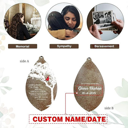 ASTARIN Custom Cardinal Memorial Wind Chimes, 35" Sympathy Gifts Wind Chime for Loss of Mom Dad Sister Son, Personalized Name Date Bereavement Condolence Gift for Outside, Produced in USA