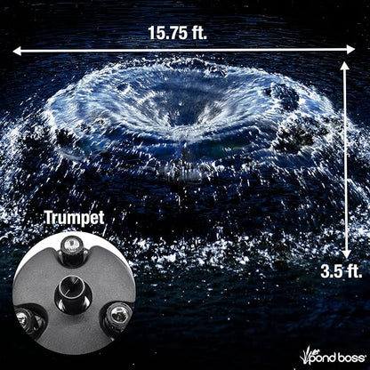 Pond Boss DFTN12003L Floating Fountain With Lights, 50 Foot Power Cord, 1/4 hp