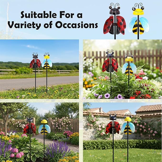 Metal Wind Spinners Outdoor from, Guangxie Set of 2 Garden Decor for Outside, Yard, Patio, Lawn