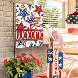 AVOIN colorlife Patriotic 4th of July Garden Flag 12x18 Inch Double Sided Outside, Welcome American Stars and Stripes Yard Outdoor Decoration