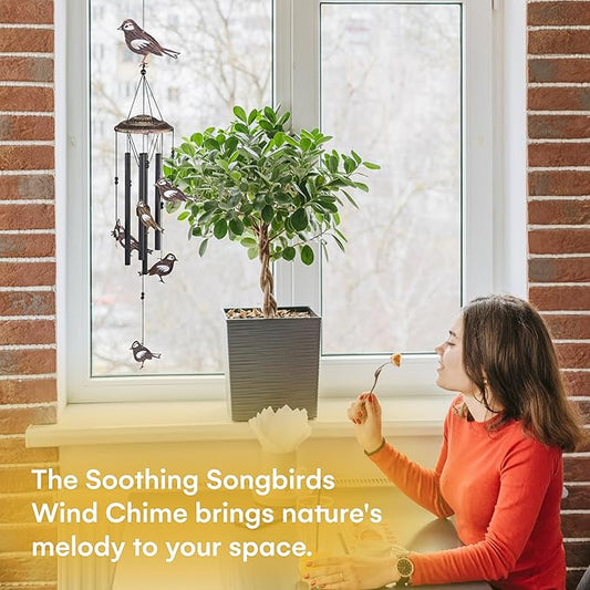 VP Home 32" H Soothing Songbirds Wind Chimes for Outside Unique Songbirds Soothing Windchimes Outdoor Decorations Garden Decor Songbirds Gift for Women, Mom, Grandma, Unisex