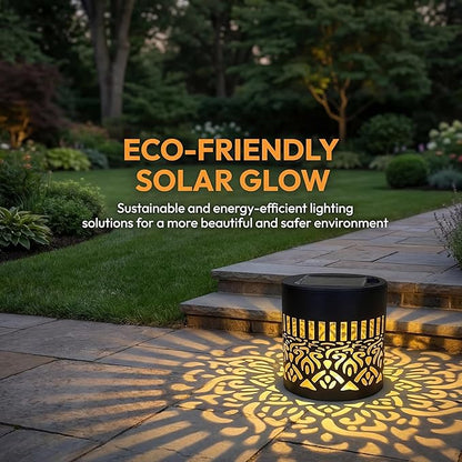 Decorative Solar Mandala Lights, Metal Outdoor Step Wall Lights, Waterproof Solar Powered Mandala Fence Lights for Garden Patio Yard Decor,Eco-Friendly & Easy Install (4)