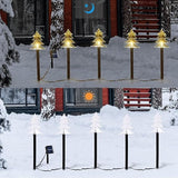 Outdoor Christmas Decorations, Solar Xmas Pathway Lights, Set of 10 Waterproof Landscape Christmas Lights, LED Lamp for Yard Lawn Patio Walkway Decor