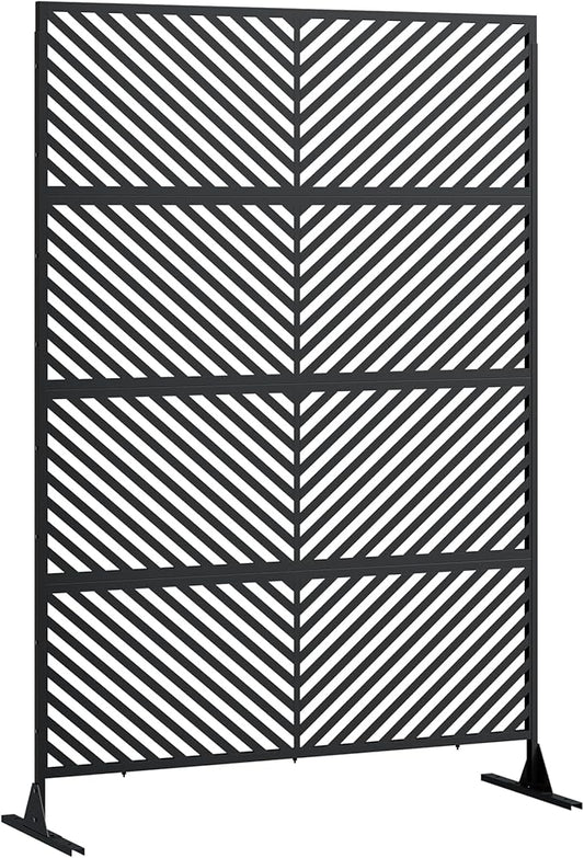 Hipicute 72" H×47" W Freestanding Metal Privacy Screen for Outdoor Patio - Heavy-Duty Rust-Resistant Decorative Fence Panel | Weatherproof Design | Patio Privacy Screen