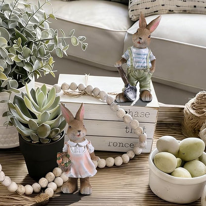 Bunny Decor,Yard Decorations Outdoor Statues Bunny Figurines for Home Garden,Outdoor Statues Easter Rabbit Figurines Mom Grandma Gifts