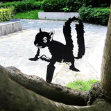 Tipmant Metal Iron Art Decoration Animal Silhouette Decorative Stakes Statues Ornament Crafts for Outdoor Gardens, Yard, Courtyards, Parks, Lawns, Potted Plants, Patio (4 Squirrels)