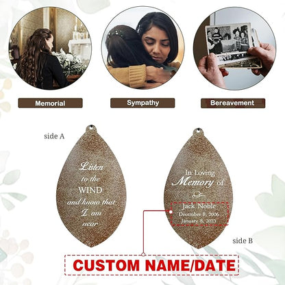ASTARIN Personalized Name 35" Memorial Wind Chimes, Metal Sympathy Gifts for Loss of Mother Father Loved One, Bereavement Wind Chime in Memory Gift, Decor Outdoor Garden Patio, Produced in USA