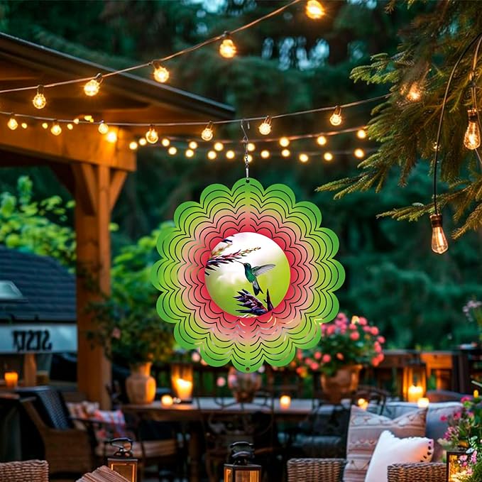 Hummingbird Gifts for Mom, Moms Wind Spinners, Mother's Day Best Gift for Mom, Mother Birthday Gift from Daughter Son, Love Reminder Gifts for Mother's Day, Garden Decor Gifts for Outside, Patio, 12in