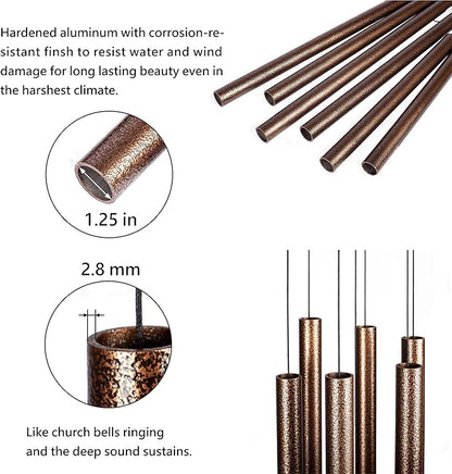 44 Inch Aluminum Wind Chimes Large Outdoor Wind Chime with Deep Soothing Tone Heavy Duty Metal Hanging Wind Chimes for Garden Porch Patio Yard and Home Decor Taiwan Made